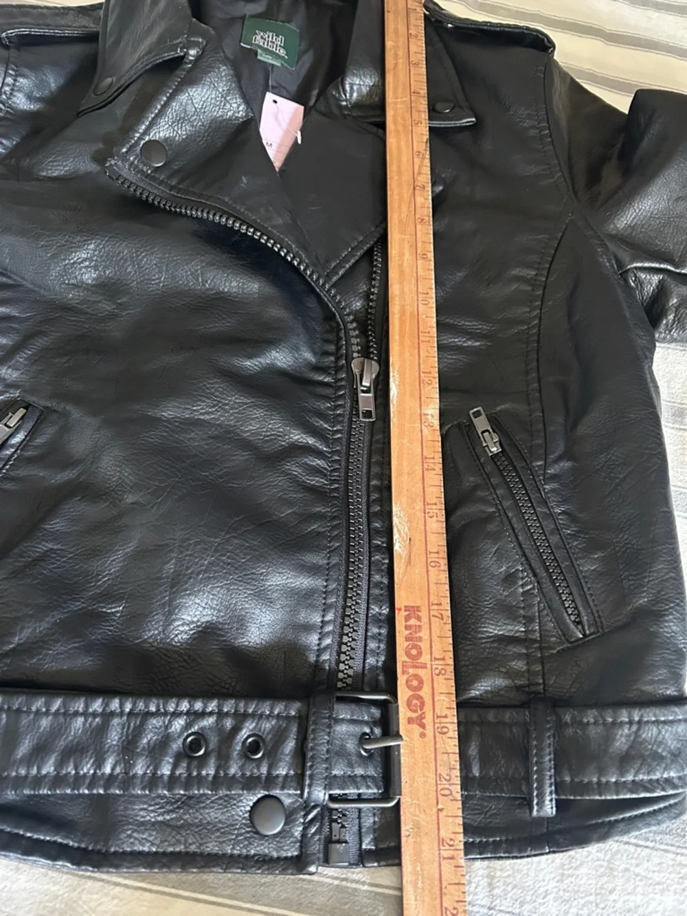 NWT Wild Fable Black Vegan Leather Motorcycle Rider Biker Jacket Women’s M - Picture 10 of 10